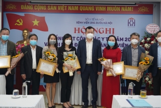 HỘI NGHỊ TỔNG KẾT CÔNG TÁC Y TẾ NĂM 2021 VÀ HỘI NGHỊ ĐẠI BIỂU CÁN BỘ, VIÊN CHỨC VÀ NGƯỜI LAO ĐỘNG BỆNH VIỆN UNG BƯỚU HÀ NỘI NĂM 2022